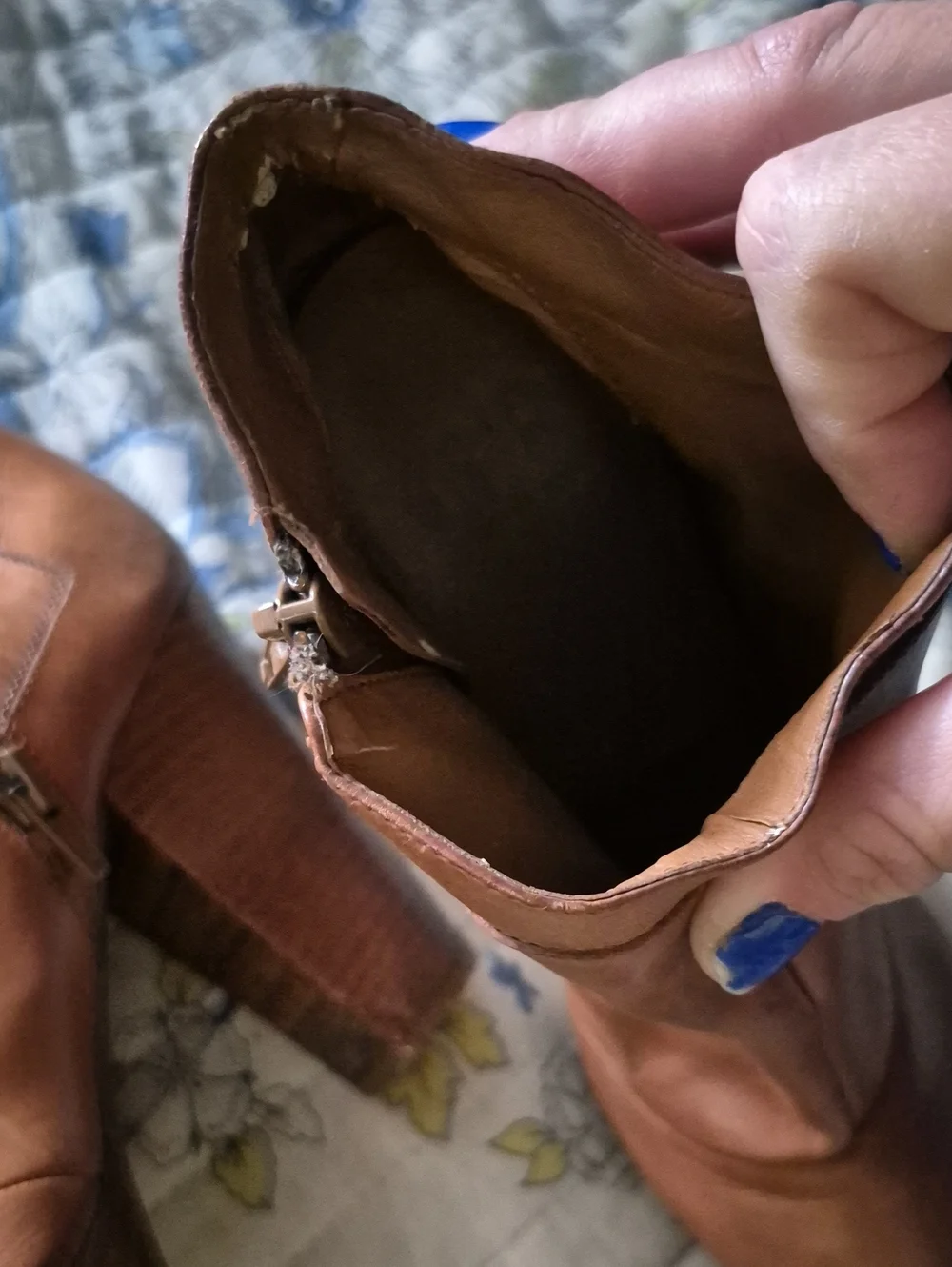 Gianni Bini Tan Brown Leather Platform Ankle Boots